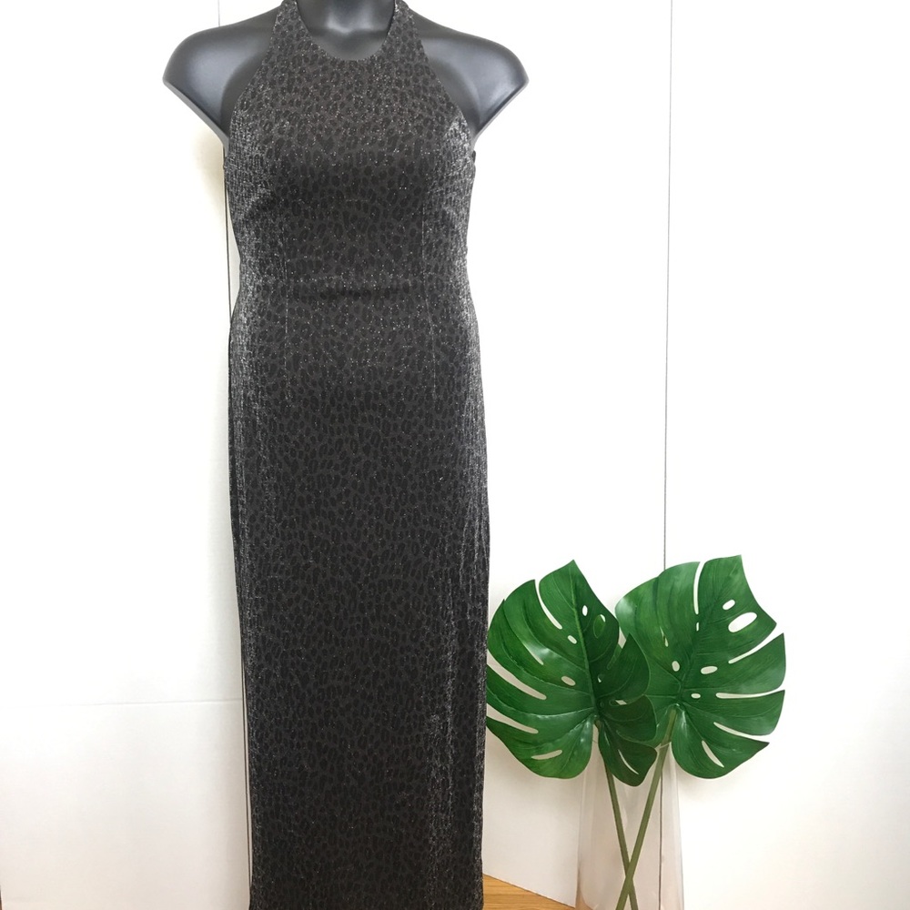 Leopard Print Maxi Dress Evening Wear